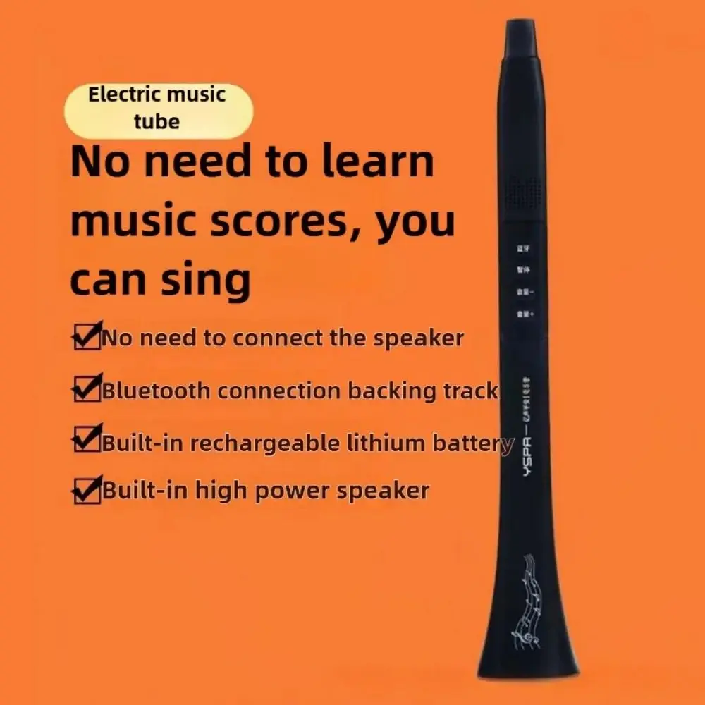 Tubo de música elétrica portátil, tom múltiplo, conexão bluetooth, maçarico elétrico, alto-falante de alta potência, instrumento musical
