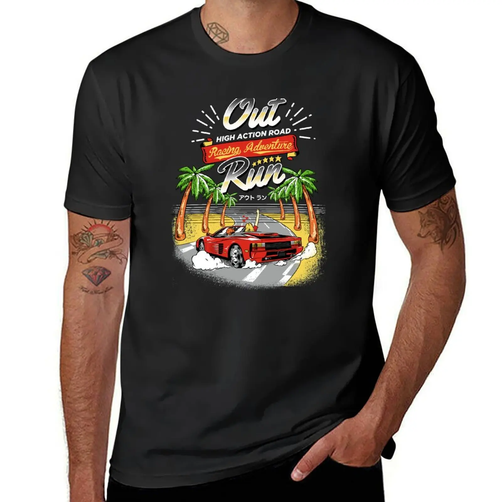 Racing Adventure T-Shirt graphics blacks Men's t-shirt