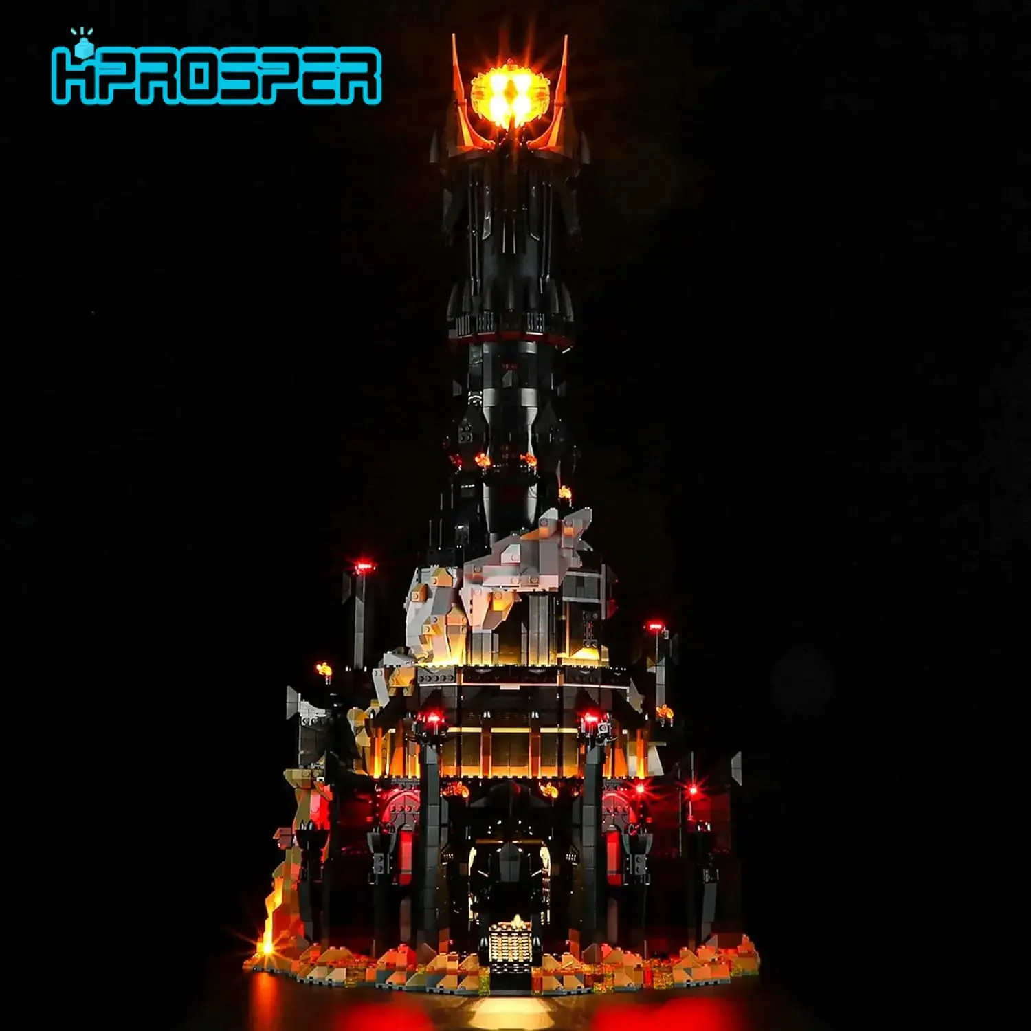 Hprosper LED-Licht für 10333 Herr der Ringe: Barad Dur Sauron Dark Tower Castle dekorative Lampe (keine Lego-Bausteine)