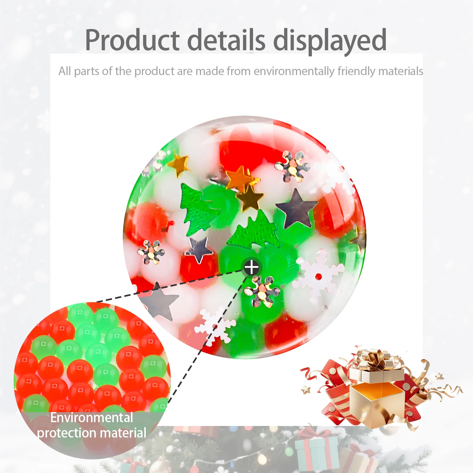 Stress relieving colored beads, squeeze grape balls, release water balls, Christmas style squeeze release toys