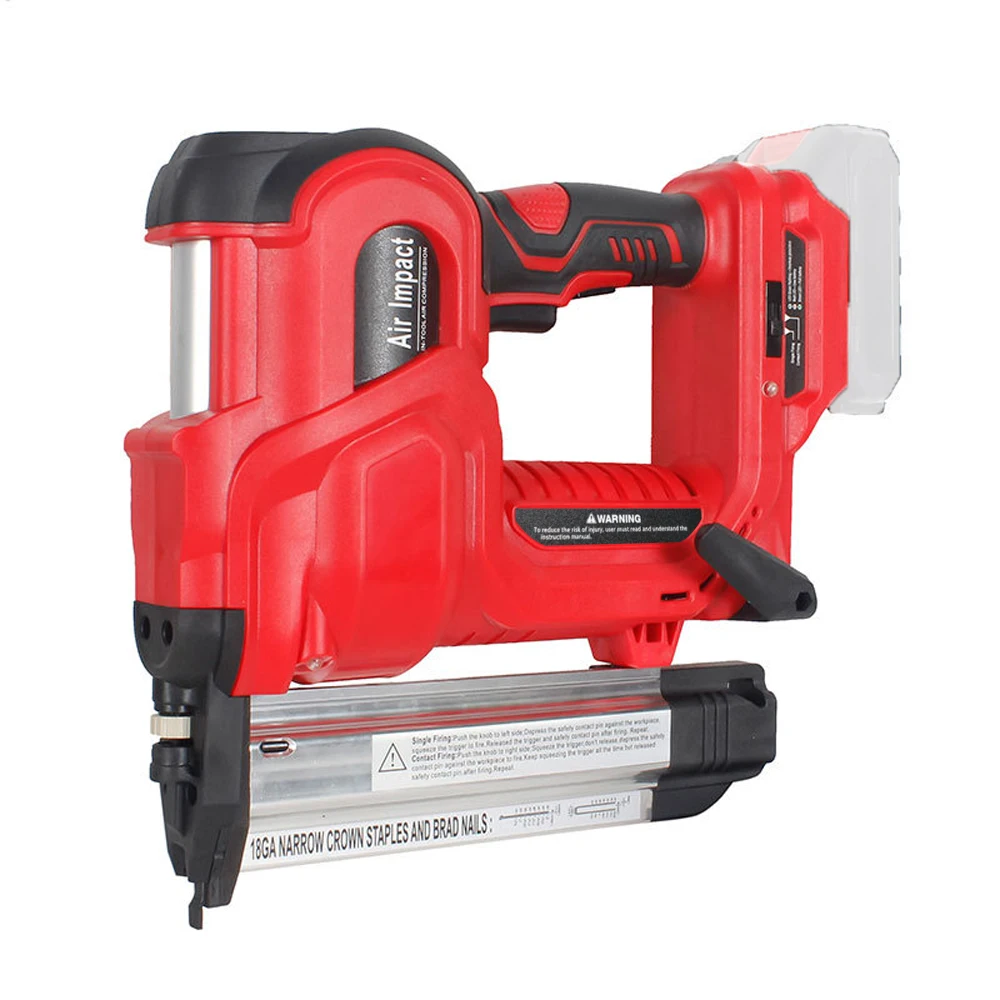 Cordless Electric Nail Gun Straight/N-shape Nails Nailing Machine with 32mm 50mm Nails Rechargeable Nailer For Battery