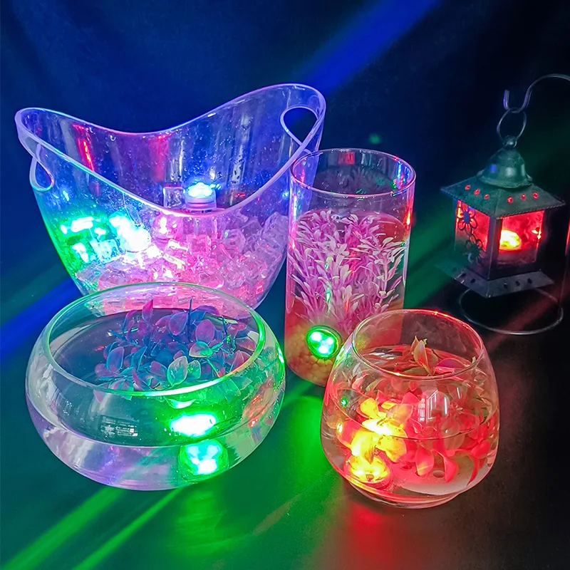 Luz Sumergible RGB con Control Remoto, IP68, Funciona con Batería, Lámpara Subacuática Nocturna para Jarrones, Piscinas, Jardines, Fiestas y Decoración