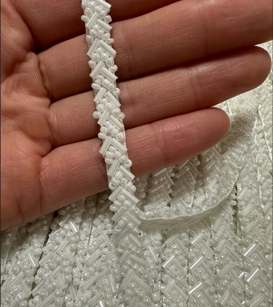 1/5 Metri 7mm Bianco Latte In - Beaded Trim Fringe recensione e prezzo