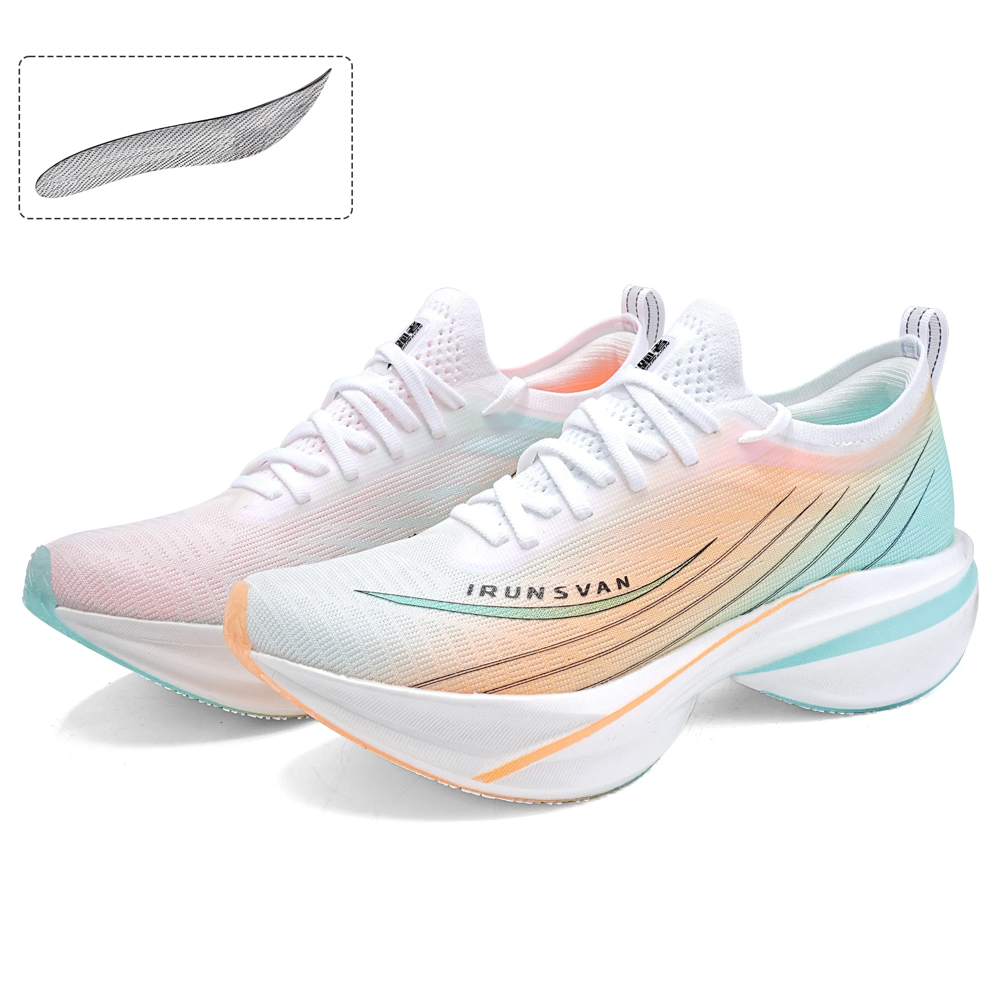 

Кроссовки IRUNSVAN Heat-2.0 PRO Pro | Карбоновая пластина, противоскользящая и стабильная, идеально подходит для полиэтиленовых тренировок и марафонов