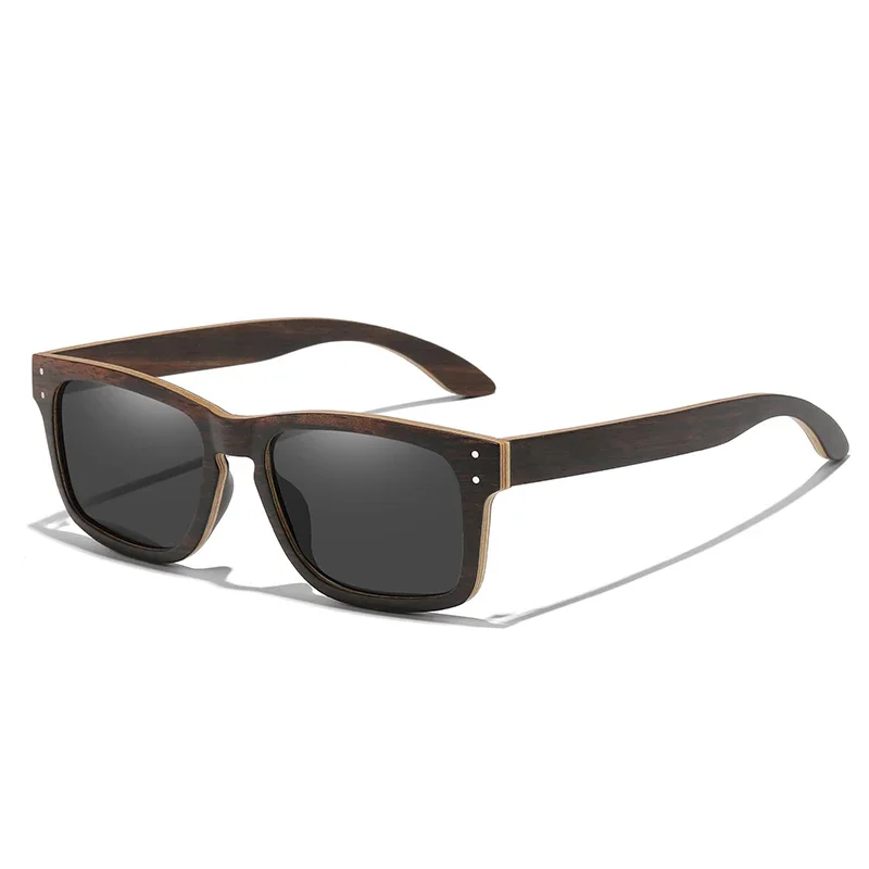 LDMZYJ-Óculos De Sol De Madeira Artesanais Para Rostos Grandes, Óculos De Sol De Viagem Para Condução, Lentes HD com UV400, Proteção Cat.3