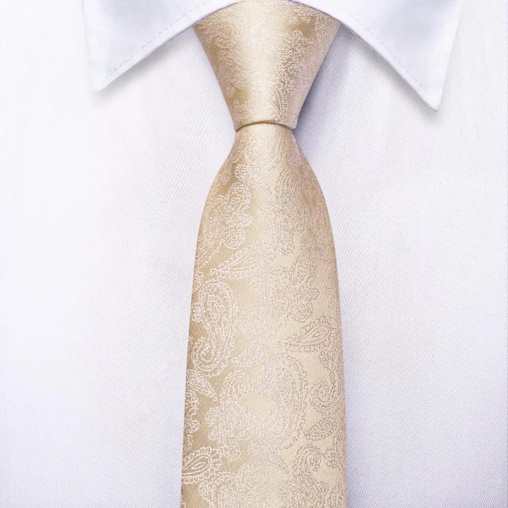 

Champagne Paisley Silk Tie For Children Luxury Designer Handky Child Necktie 120CM Long 6CM Wide Fashion Party Dropship Hi-Tie