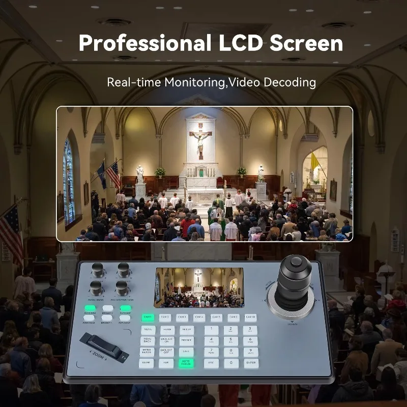 PTZ Camera Set, 20X Zoom, AI Auto‑Tracking, SDI/HDMI/USB3.0/LAN PoE, for Church Worship, Meeting Live Streaming