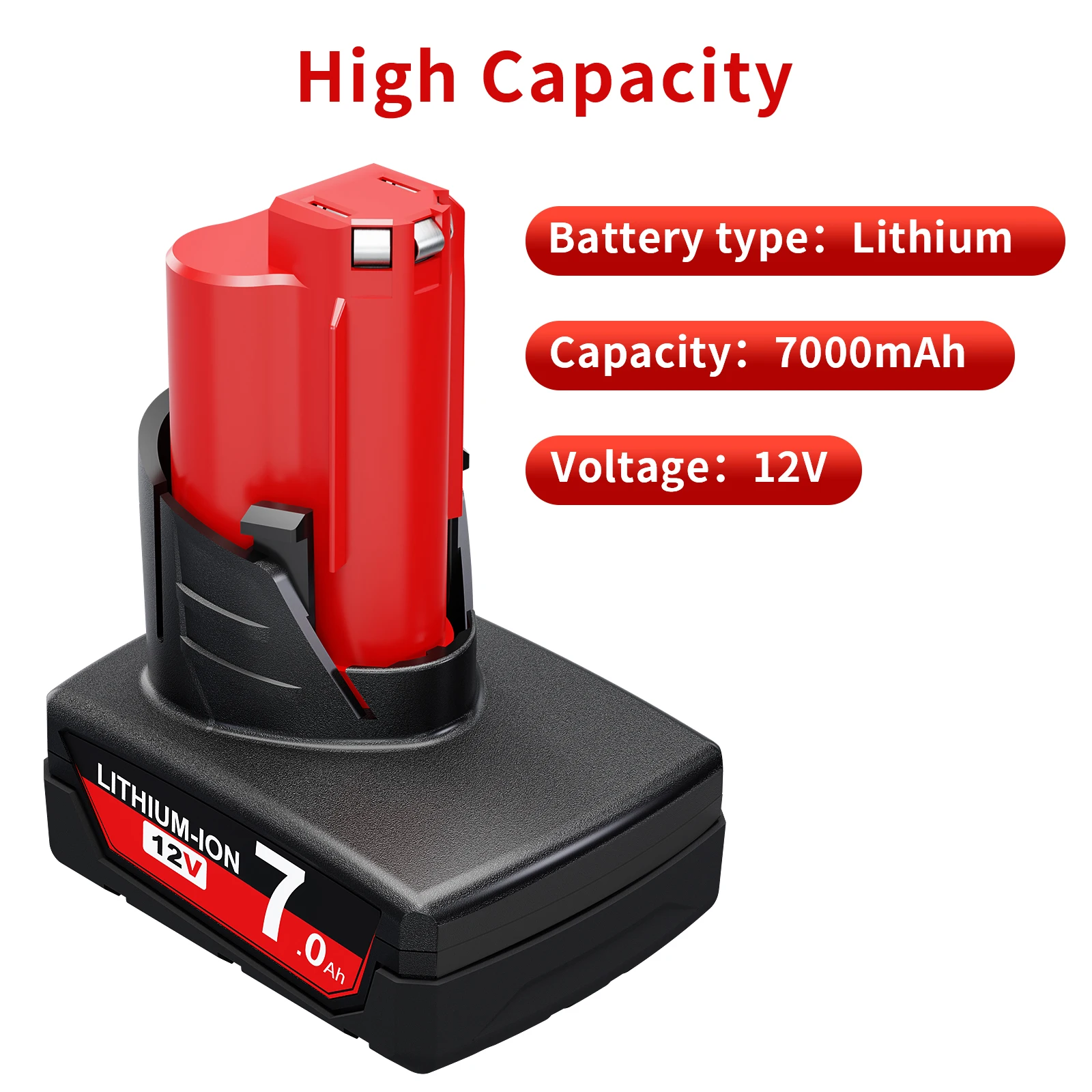 Batería recargable de 12V para Milwaukee M12, herramientas inalámbricas de 12 voltios, 3,0/6,0/9,0 mAh, 48-11-2410, 48-11-2420, 48-11-2411