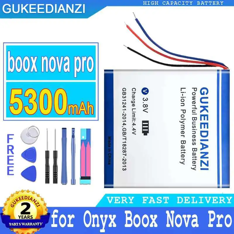 بطارية قارئ الكتب Onyx Boox Nova Pro E تدوم طويلاً بقدرة 5300 مللي أمبير في الساعة