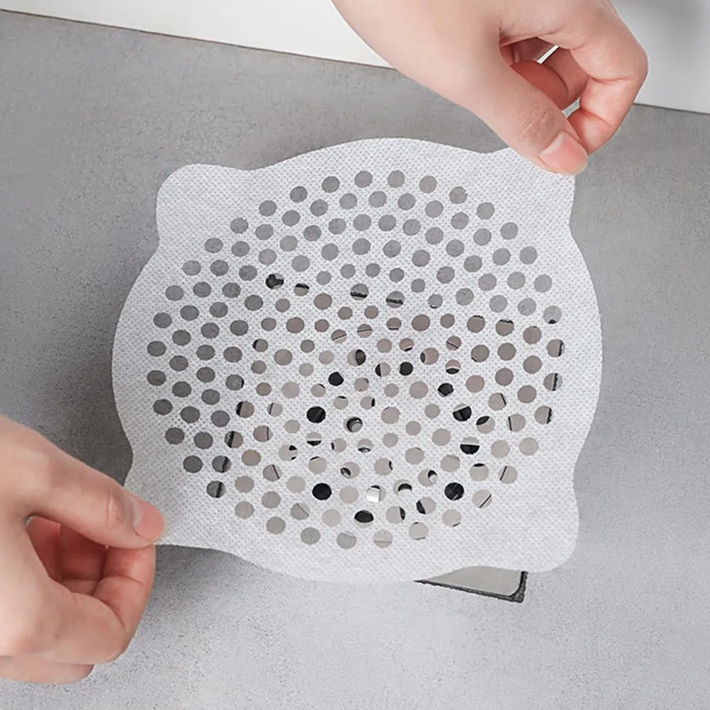 

15pcs Disposable Hair Filtering Sticker For Kitchen Sink Bathroom Floor Drain Anti-Blocking Drain Hole Sticker Non-Woven
