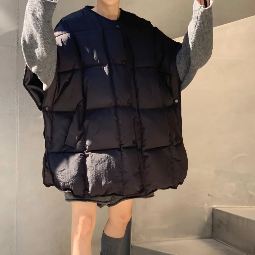 Retro Design Svel Cotton Vest Women's Winter Loose Versatile High-End Warm Outerwear Korean Sle Regular Fit Medium So...