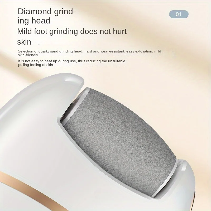 Rechargeable electric foot grinder - thick leather polishing, gentle exfoliation, painless calluses removal, portable, suitable
