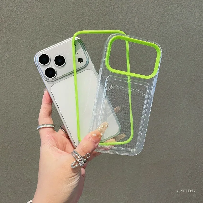 

The Minimalist Three-in-one Transparent Card Case Is Suitable for Apple 17 16 15 14 13 12 11 Pro Promax and Plus Air Phone Cases
