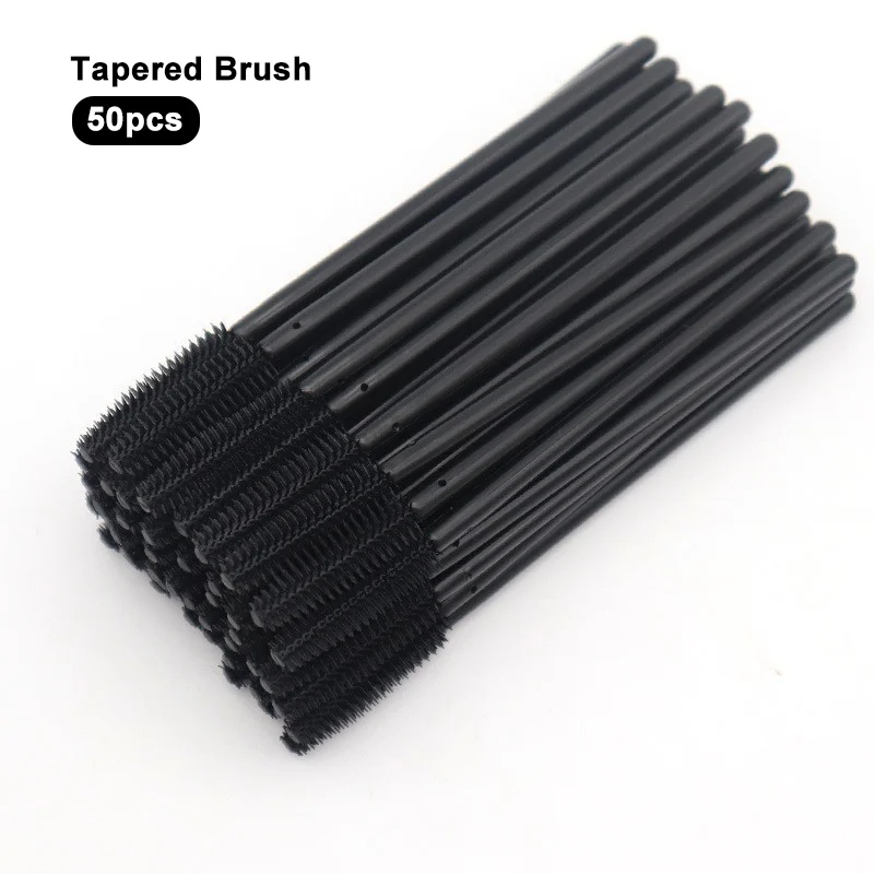 50 pçs descartáveis silicone cílios escovas aplicador olho lash rímel varinhas escova extensão de cílios ferramentas de maquiagem feminina