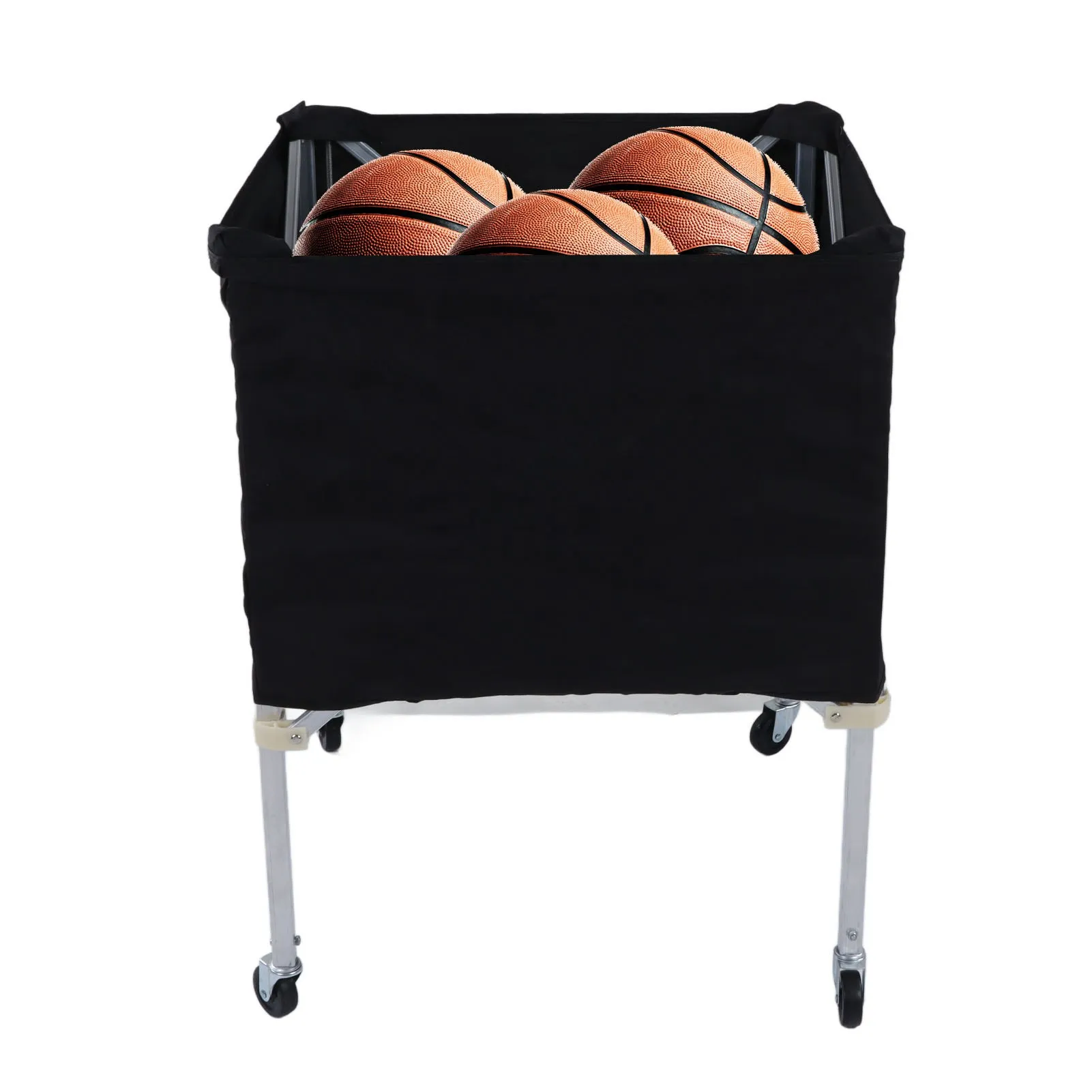 Wheeled Ball Cart Foldable Portable Ball Storage Cart For Basketball Soccer Volleyball