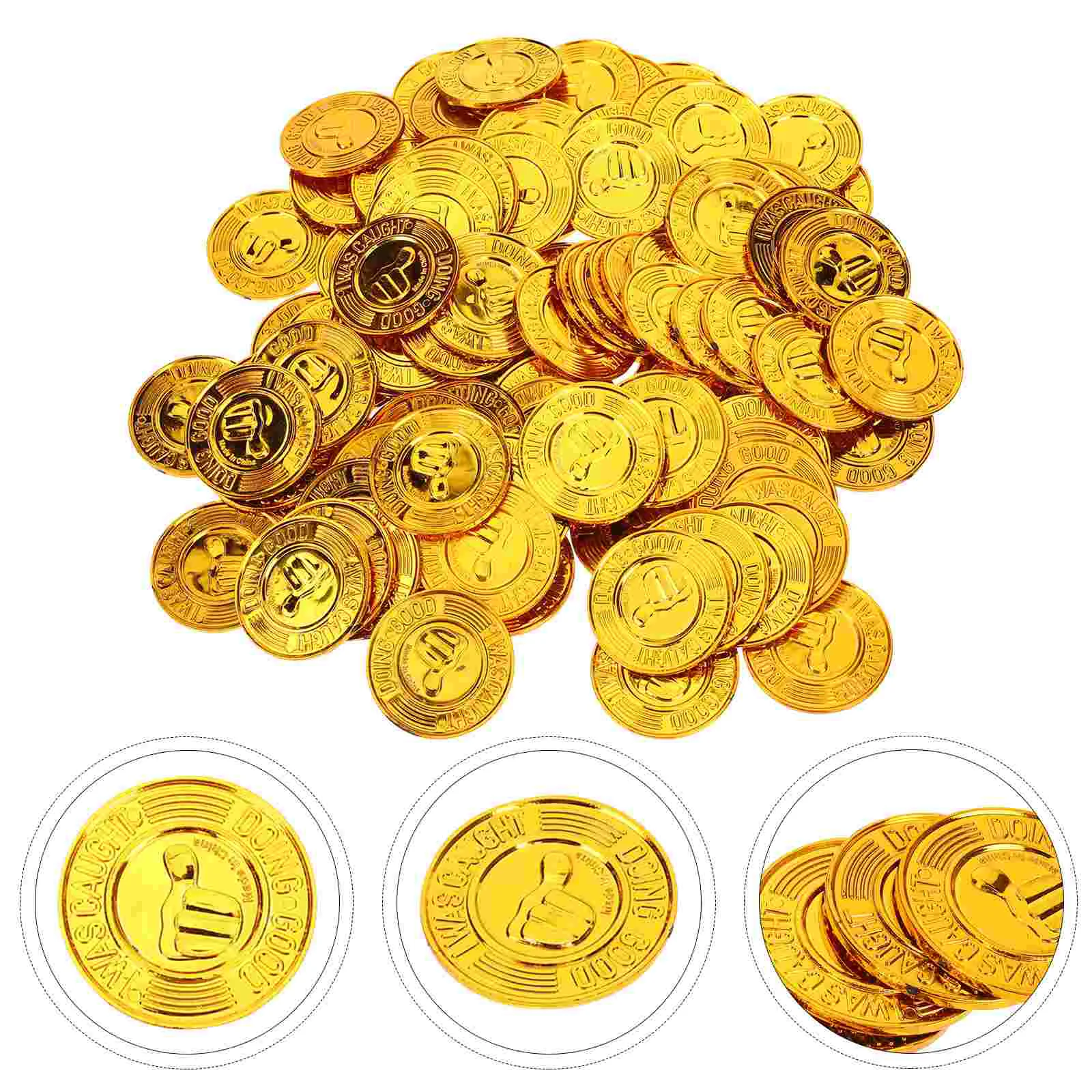 100pcs Plastic Reward Coins Kids Classroom Treasure Chest Filler Reward Coins kid reward coins prizes for kids classroom treasur