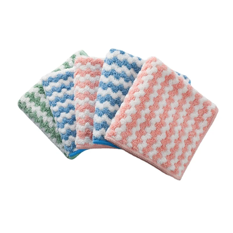 Dish Cloth Mop Household Cleaning Lazy Kitchen Absorbent Thickened Hand Cleaning No Lint Oil-Free Dish Towel