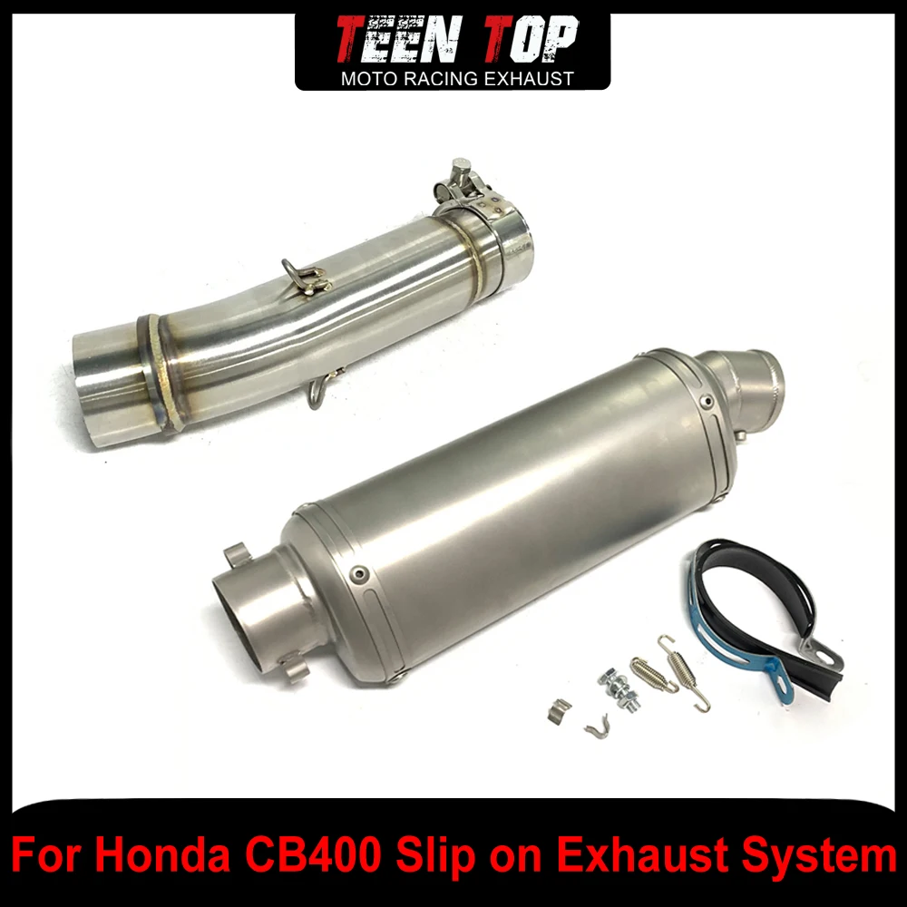 

Stainless Motorcycle Slip on Exhaust System For Honda CB400 Exhaust Middle Link Pipe Muffler 51mm CB400 Connection Pipe