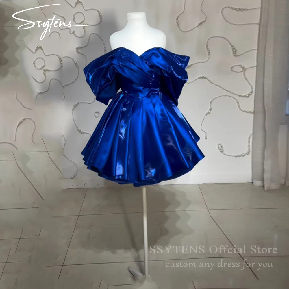 

SSYTENS Short Prom Dresses Elegant Evening Party Satin Off Shoulder Mini Special Occasion Dress Cocktail Dresses Customized Size