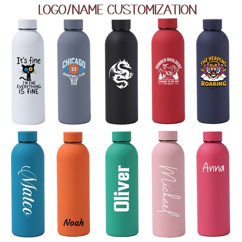 Customized Large Thermos Vacuum Flask Stainless Steel Portable Thermos Bottle Outdoor Sports Water Bottle Travel Mug 500-1000ml