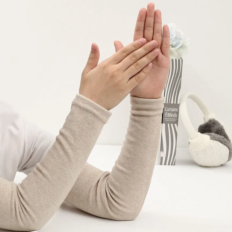 Thickened Pure Cotton Arm Sleeve Covers for Air Conditioned Room Warmth Protection Elbow Joint Guard Long And Thickened