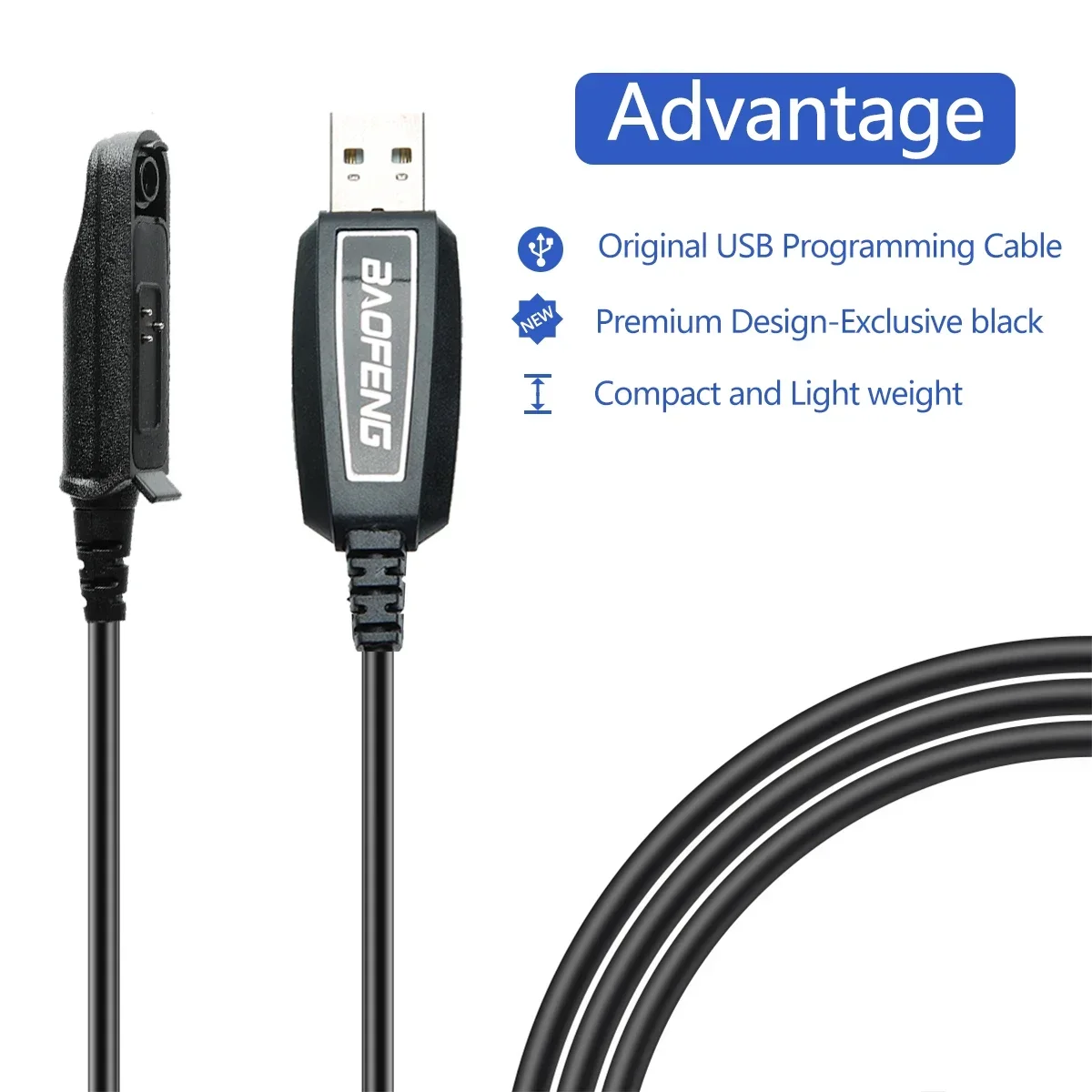 Baofeng UV-9R Cable de programación USB impermeable con controlador de CD para UV-9R Pro Plus XR PL2303 Chip Walkie Talkie Ham Radio bidireccional