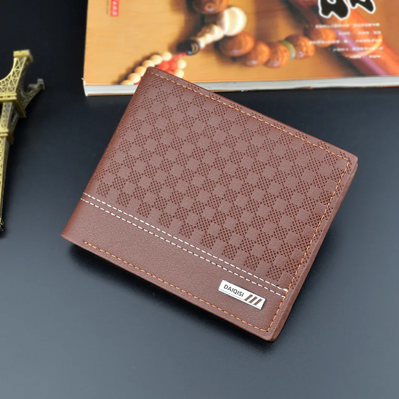 Fashion Casual Short Men Wallet Slim Card Holder Male Wallet PU Leather Small Zipper Large Capacity Coin Pocket Man Purse Wallet