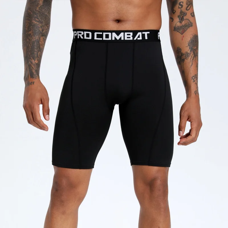 2026 Random Color 1 Pack Men's Sports Elastic Tight Pants Quick-Drying and Breathable Fitness Training Cycling Shorts
