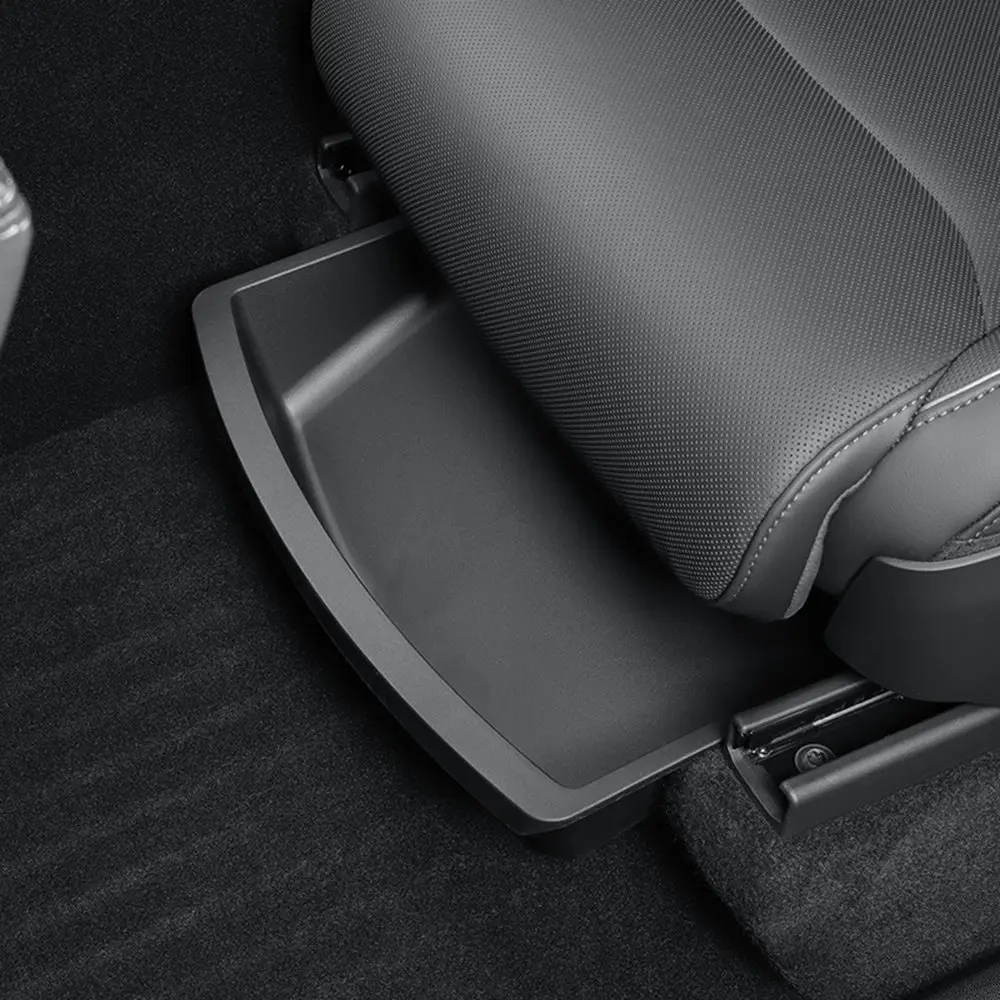 2er-Set Untersitz-Aufbewahrungsbox passend für Tesla Model Y L 6-Sitzer 2026 – Wasserdichte TPE-Organizer-Box für die Vordersitze, versteckter Halter für den Innenraum – Detail 3
