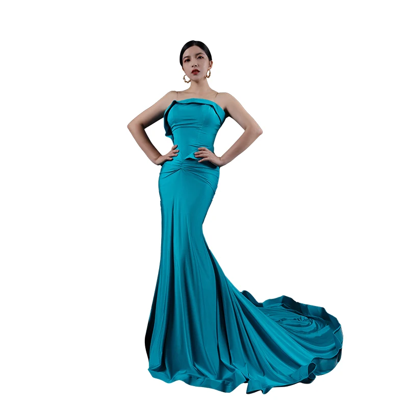 Wedding Guest Dresses for Women 2024 Custom Strapless Formal Gown Evening Long Skirt Prom Party H1422