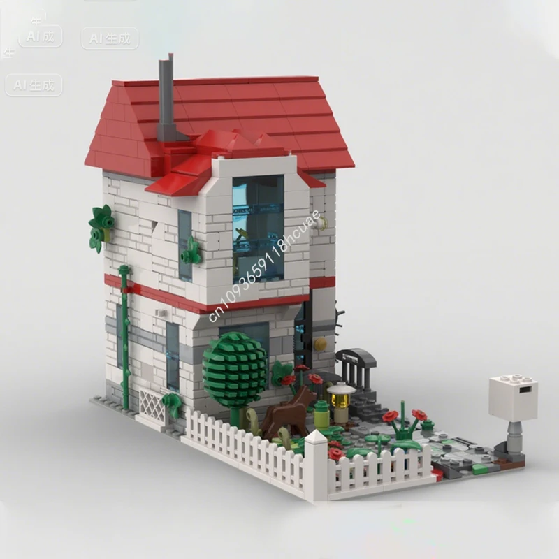 

660 шт. MOC пригородные модульные здания для дома, креативные подарочные строительные блоки ручной работы «сделай сам», идеально подходящие для энтузиастов, рождественский подарок