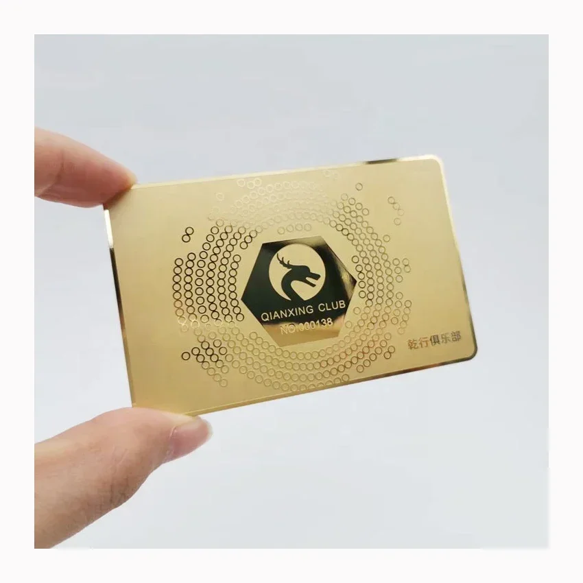 

MOQ 100 шт. индивидуальная печать членства лояльности металлическая визитная карточка