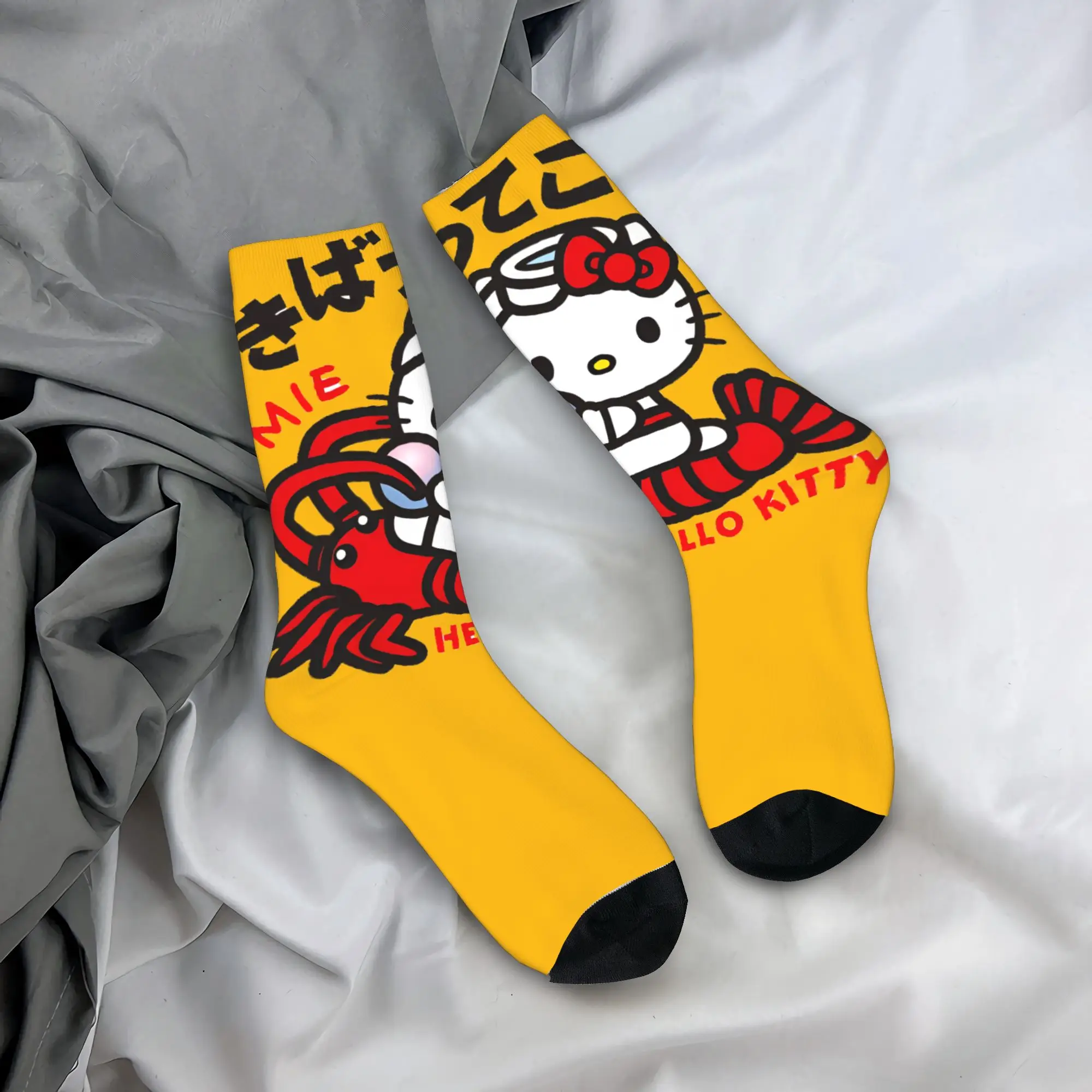 

Носки Hello Kitty Mie Ama, нескользящие чулки, мужские качественные велосипедные носки, зимние дизайнерские носки для отдыха