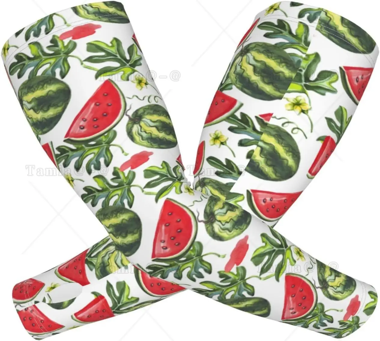 Watermelons Print Arm Sleeves Cooling UV Sun Protection Sports Compression for Men Women Golf Basketball Arm Sleeves