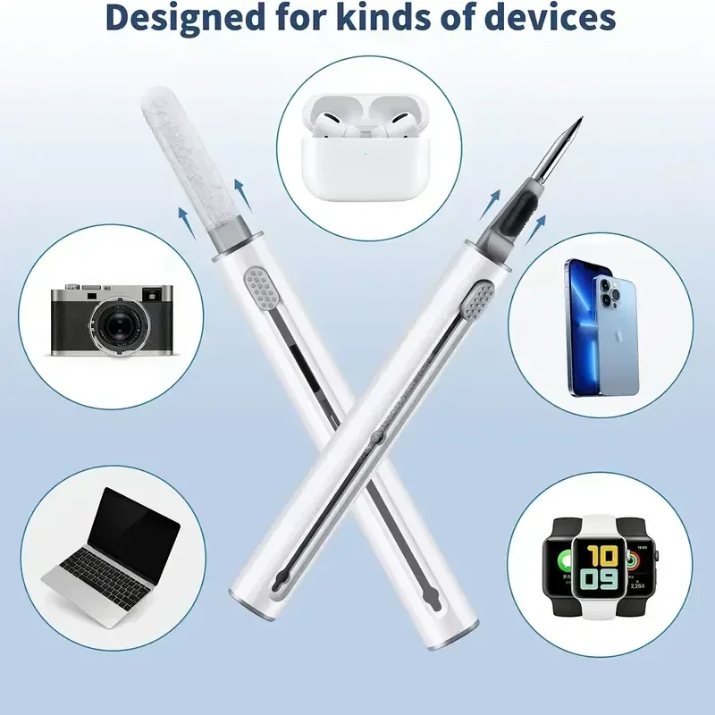 

3 in 1 Wireless Earphone Cleaning Kit with Soft Brush for AirPods Earbuds and Headphones Safe Gentle Cleaning Tool