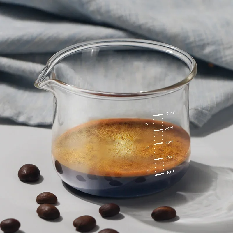 100ml Transparent Espresso Glasses Measuring Cup Coffee Extraction Cup Glass Milk Cups Professional Barista Tools with Scale