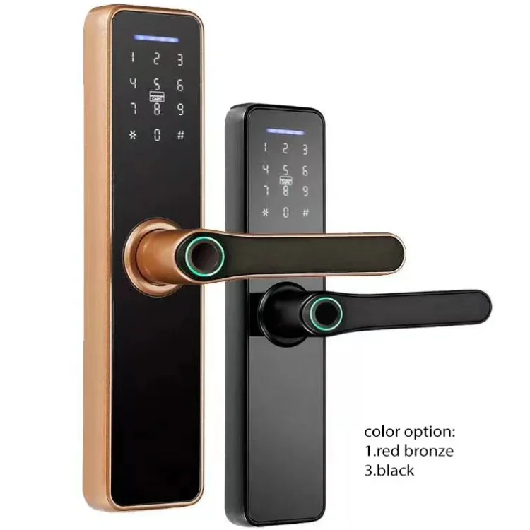 

Competitive price waterproof smart lock Wifi Tuya Door Lock Mechanical Key Fingerprint Password Lock