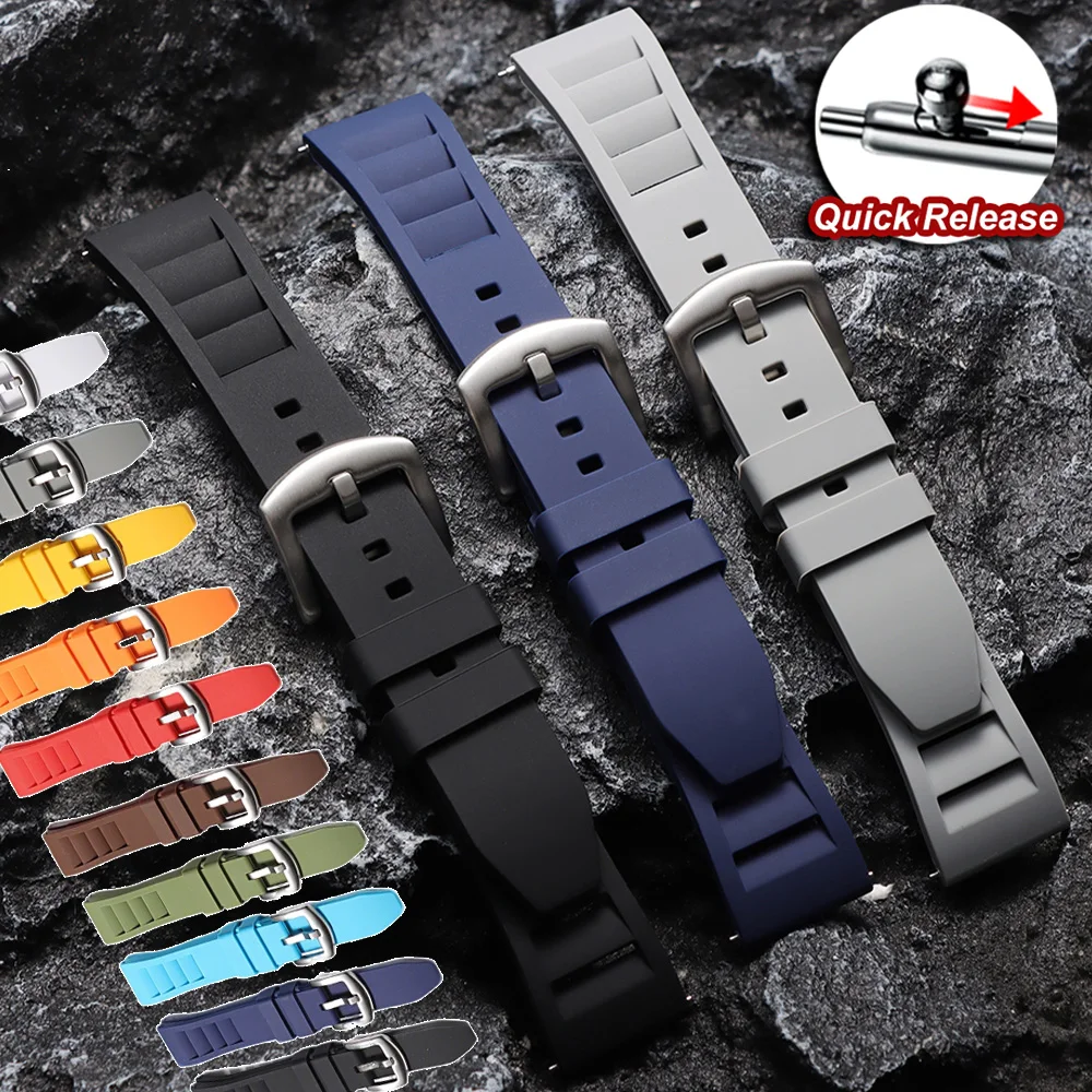 

Hot Sell Silicone Watch Strap 20mm 22mm Soft Rubber Watch Band Universal Quick Release Wristwatch Men Women Watch Accessories
