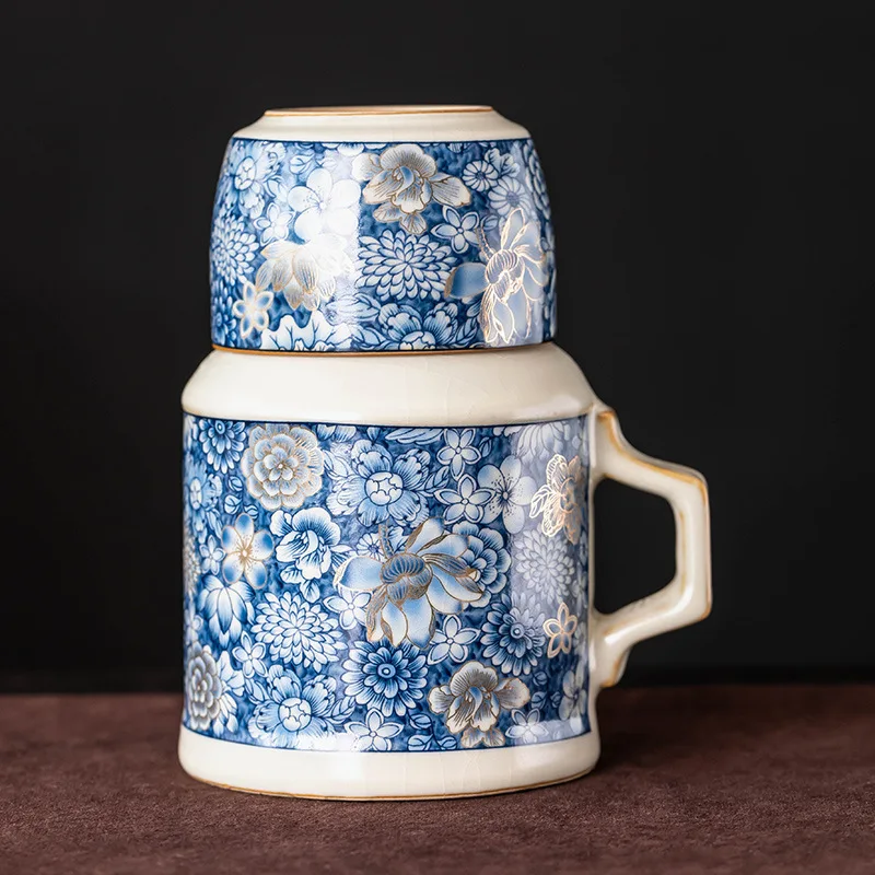 

Ru Kiln Золотой цветочный маленький чайник с крышкой Большая емкость Керамическая бытовая бутылка для заваривания с горячей водой Набор для чая кунг-фу для Gu