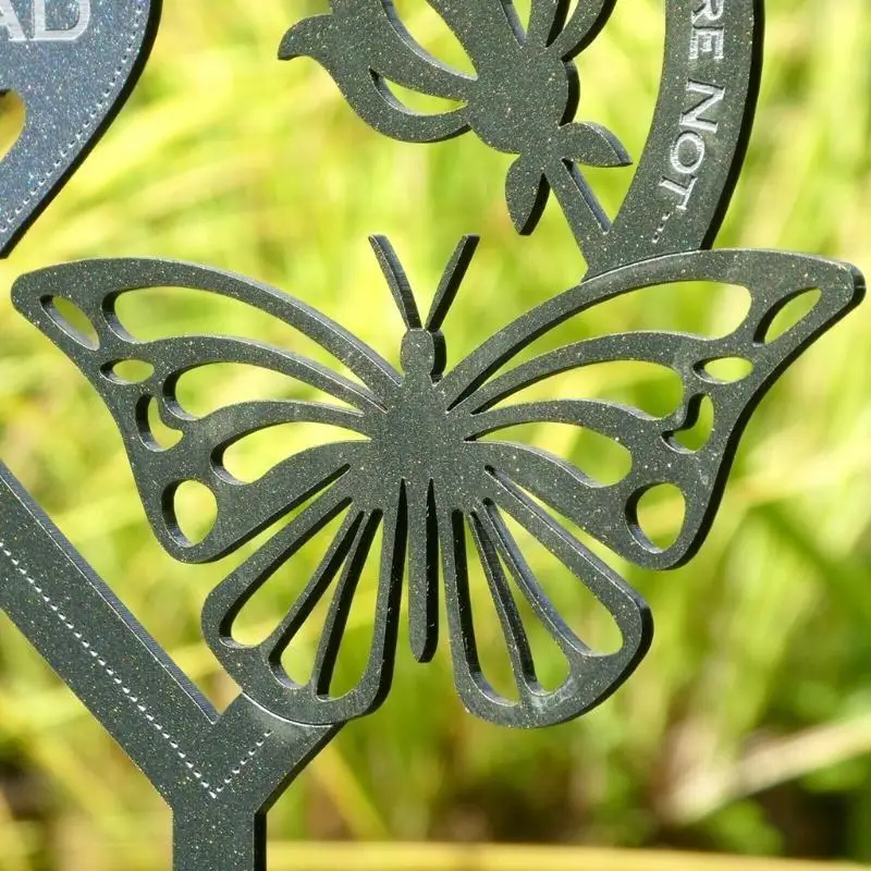 

Memorial Plaque Butterflies Heart Ornament Weatherproof and Shatterproof for Garden Yard Outdoor Home Signs Stakes C5AD