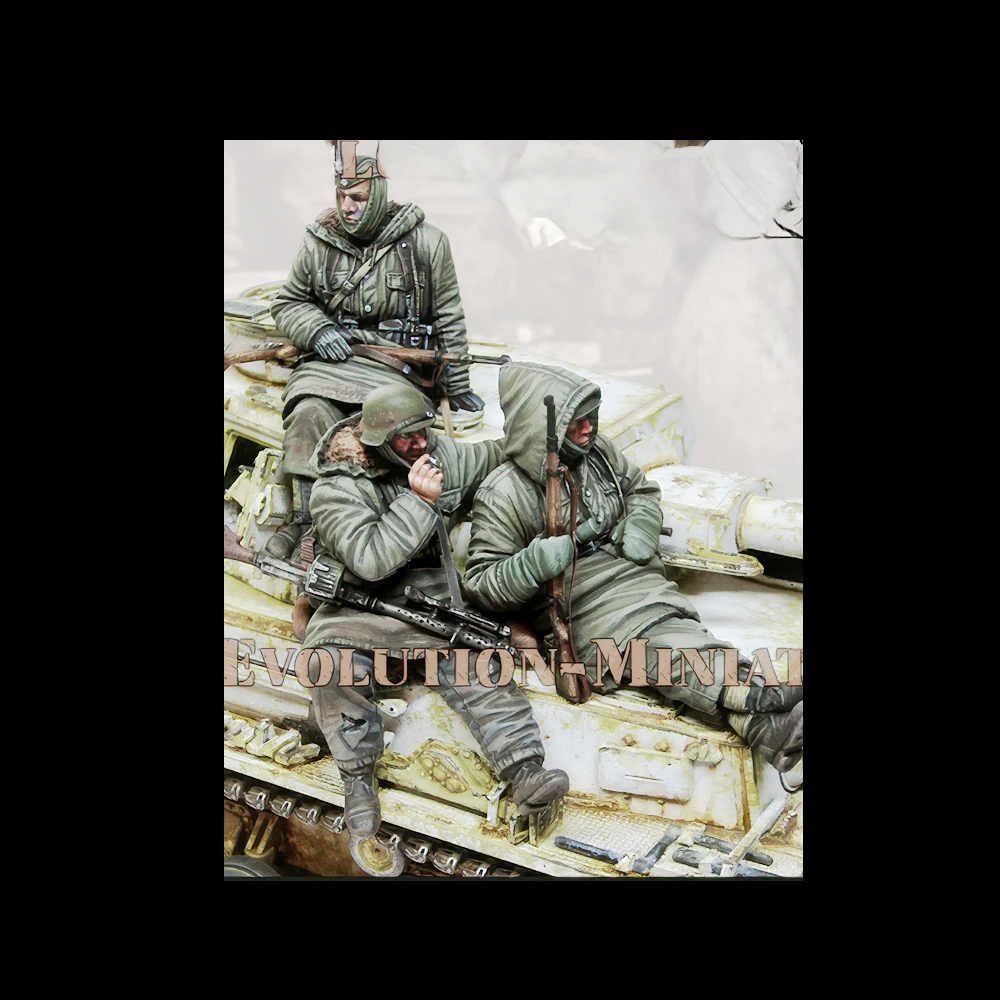 Resin Model figure, 1/35 Soldier, GK, Tank Soldier, 3 people, Military themes, Unassembled and unpainted kit