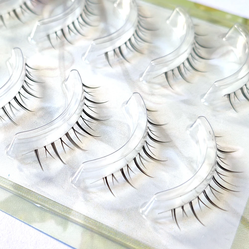 Naturalnie wyglądający 5-parowy zestaw dolnych rzęs Idol Miękkie pod rzęsami Ręcznie robione przedłużanie dolnych rzęs Niewidoczna opaska
