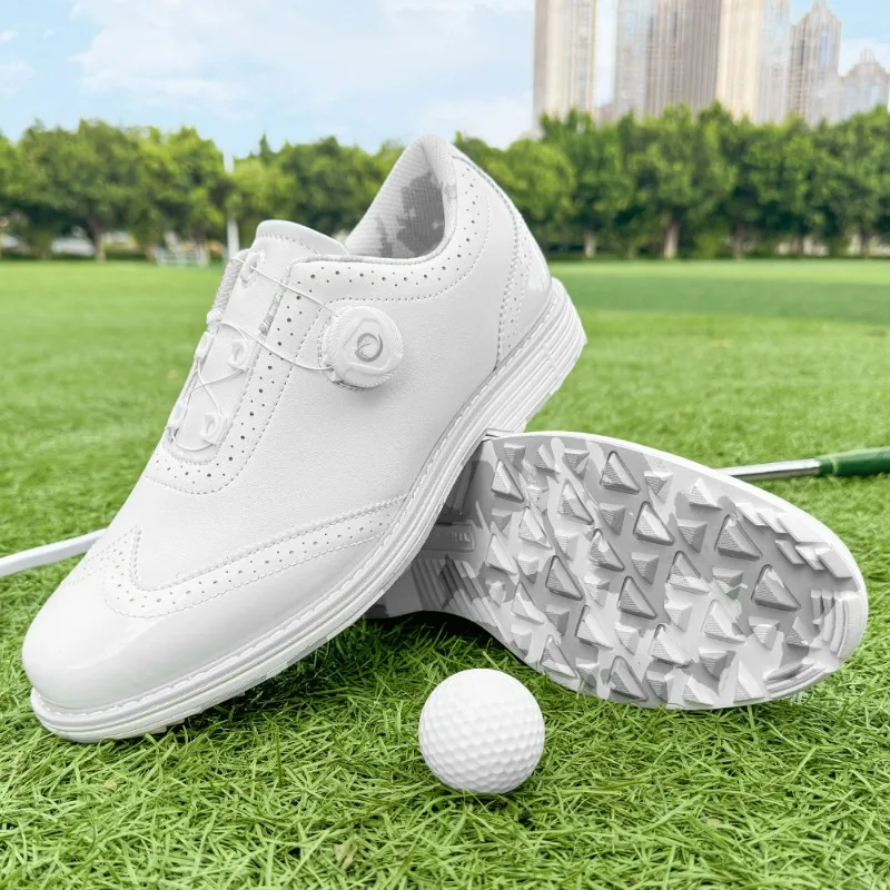 

Профессиональные мужские тренировочные туфли для гольфа, роскошные брендовые прогулочные туфли для мужчин, туфли для гольфа с быстрой шнуровкой, мужская противоскользящая спортивная обувь
