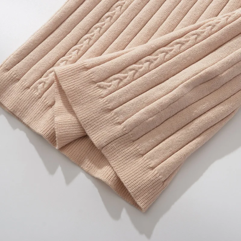 Saia Envolvente Feminina de Tricô com Decote em V, Ajuste Slim, Camada Base para Outono/Inverno, Casual para Uso em Casa