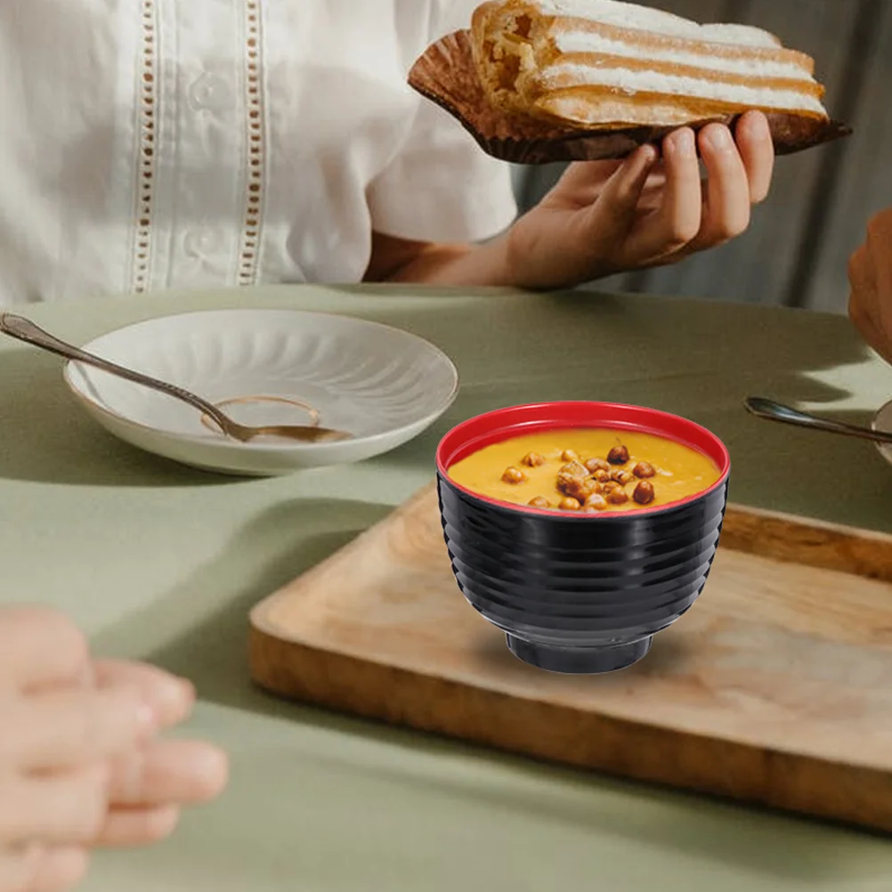 

300Ml Japanese Style Rice Melamine Soup Bowl For Rice Noodles Salad Asian Kitchen Dining Lidded Food Container Bowl