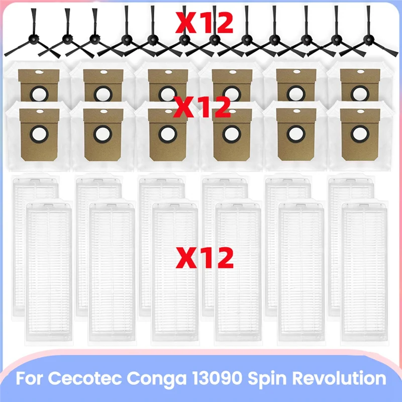 

ALIM-для Cecotec Conga 13090 Spin Revolution, детали для пылесоса, боковая щетка, фильтр Hepa, сменный мешок для пыли, аксессуары