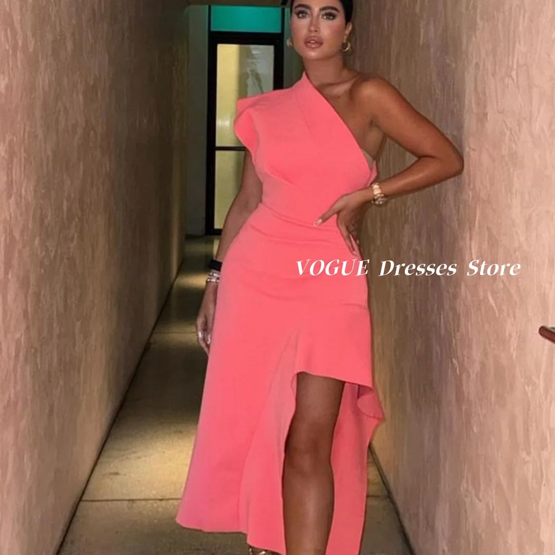 

Elegant One Shoulder Prom Dresses with Slit Hot Pink Mermaid Evening Dresses فساتين سهرة 2024 فاخرة شحن مجاني Customized