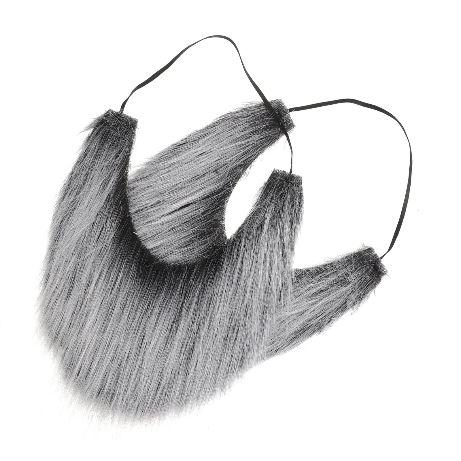 

2pcs Simulated Fake Beard Costume Facial Hair Realistic Grey Beards for Men Reusable Artificial Whiskers Halloween