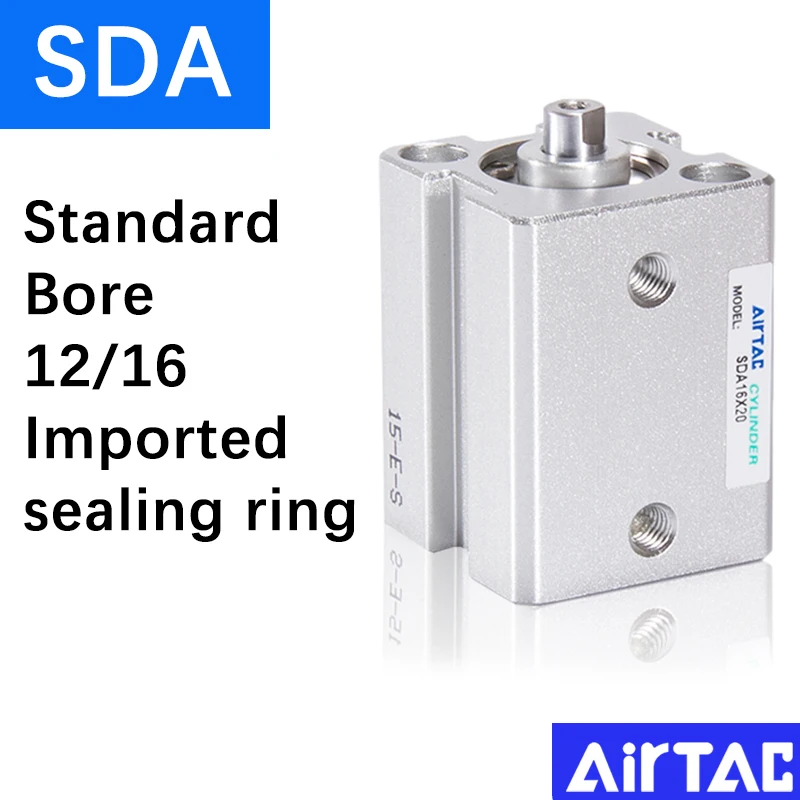 

AIRTAC SDA12 Pneumatic Compact Air Cylinder Port M5*0.8 Airtac SDA Type SDA16X5/10/15/20/30/40/50-S/B Double Acting Mini Piston