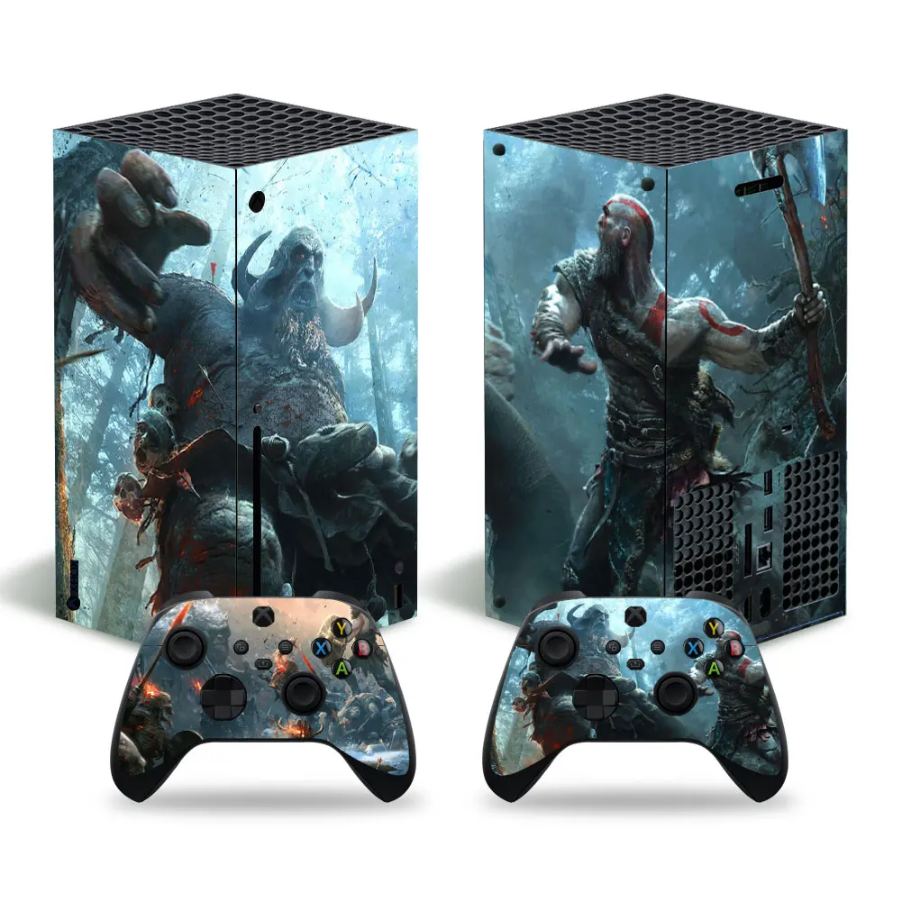 إله الحرب لعبة Xbox سلسلة x الجلد ملصقا صائق غطاء XSX الجلد وحدة و 2 تحكم الجلد ملصقا الفينيل XboxseriesX